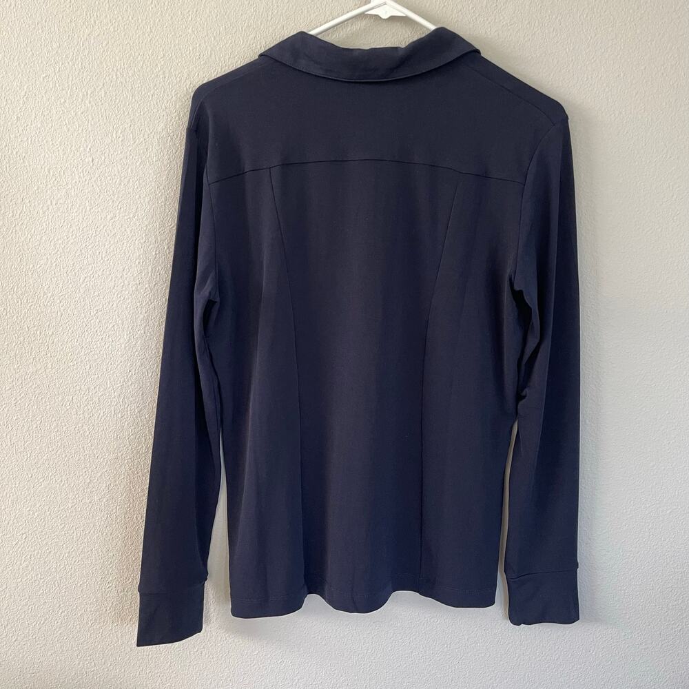 ANATOMIE Navy Danica Snap On Super Jersey Top (M) - Picture 6 of 8